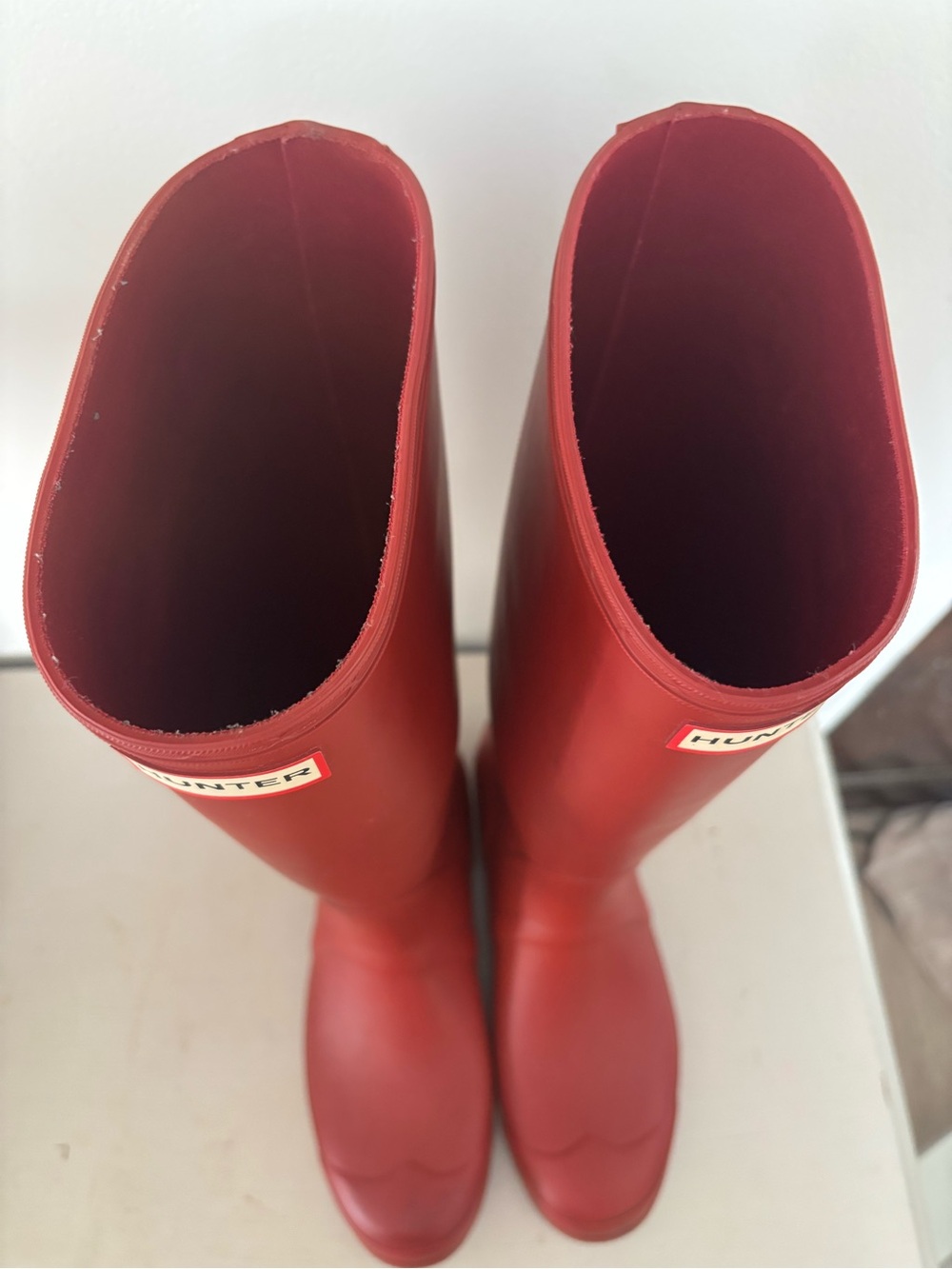 Hunter Women's Original Tall Rain Boots - Military Red Size 10 - Picture 5 of 9
